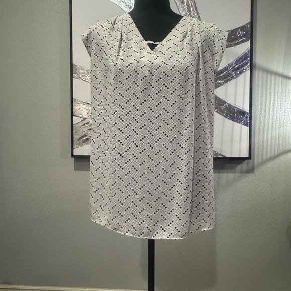 Banana Republic Tops - Banana Republic Cream and Black Polka Dot Top